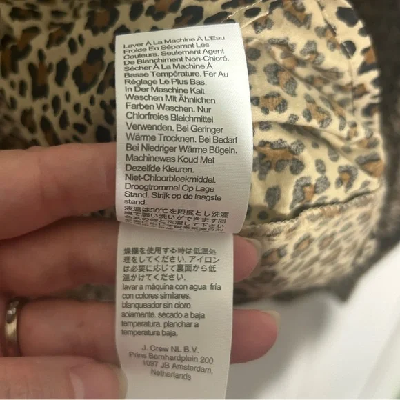 J Crew Leopard modern collared button-up shirt Size Large Brown Animal Print NWT - Picture 9 of 14